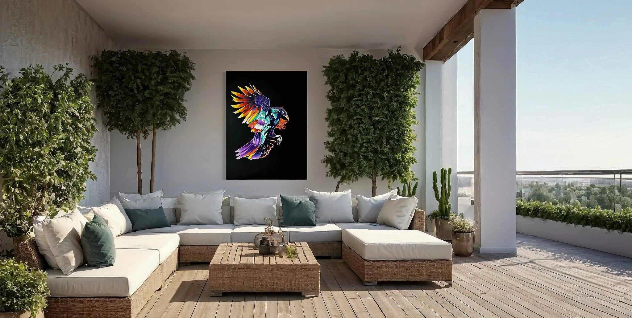 Luminous Plumage-Aurora canvas print by Sonia Malboeuf