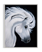 Original painting of White Horse - Comb by Sonia Malboeuf
