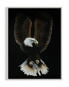 Black canvas painting of bald eagle by Sonia Malboeuf