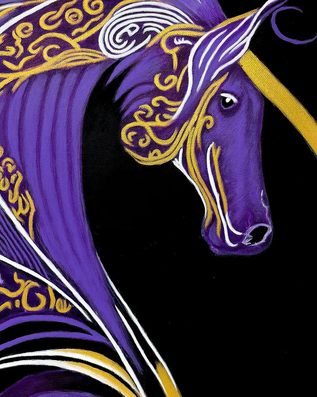 Macro detail of Becoming Me BLACK Canvas Originals painting by Sonia Malboeuf, close-up brushwork detail.