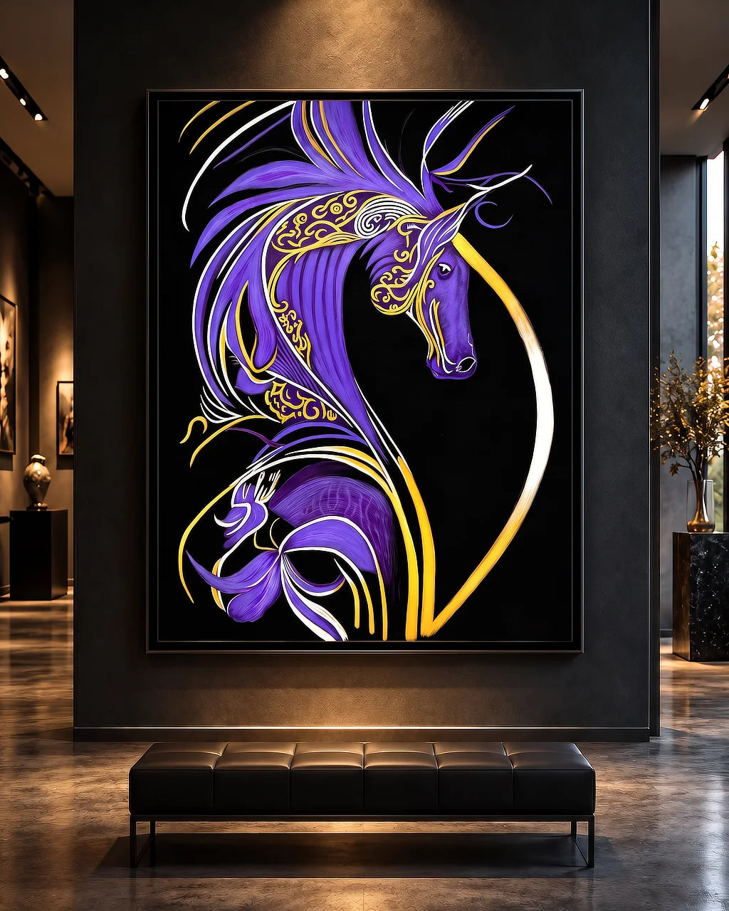 Becoming Me BLACK Canvas Originals painting (72x54 inches) by Sonia Malboeuf, gallery exhibition.
