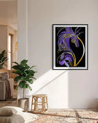 Becoming Me BLACK Canvas Originals fine art matte paper print (40x30 inches), in residential family room.