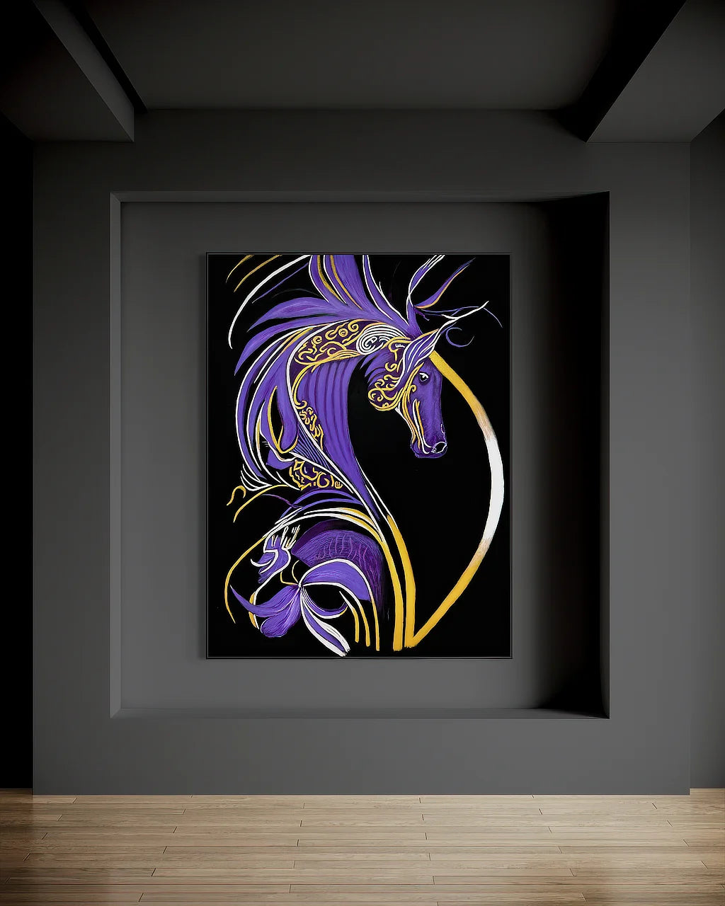 Becoming Me BLACK Canvas Originals painting (72x54 inches) by Sonia Malboeuf, gallery exhibition.