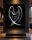 Celestial Lovers BLACK Canvas Originals painting (72x54 inches) by Sonia Malboeuf, gallery exhibition.