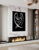 Celestial Lovers modern art print by Sonia Malboeuf over fireplace