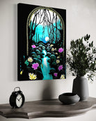 Enchanted Brook BLACK Canvas Originals museum wrap art print (24x18 inches), showing black finished edge detail.