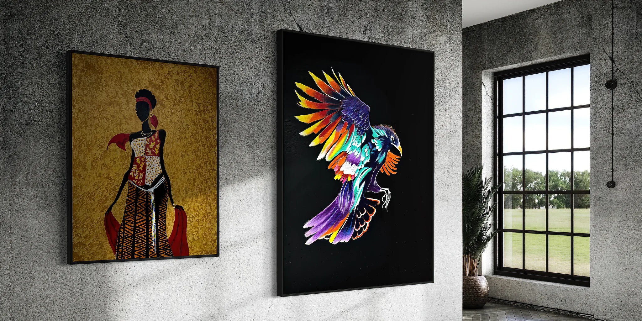 Canvas prints by Sonia Malboeuf on gallery wall