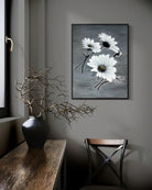 In the Wind original painting by Sonia Malboeuf  in black floating frame displayed in a collector’s home.