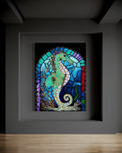 Keeper of the Blue Realm BLACK Canvas Originals painting (72x54 inches) by Sonia Malboeuf, gallery exhibition.