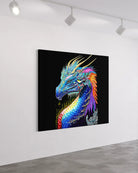 The Guardian BLACK Canvas Originals museum wrap art print (54x72 inches), in studio interior.