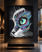 Moonlit Gaze BLACK Canvas Originals painting (72x54 inches) by Sonia Malboeuf, gallery exhibition.
