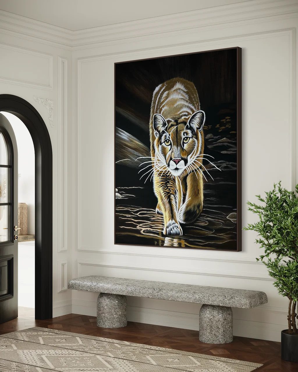 Mountain Lion-Kojo canvas  print in entrance