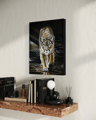 Mountain Lion-Kojo Museum Wrap print hanging over hall table