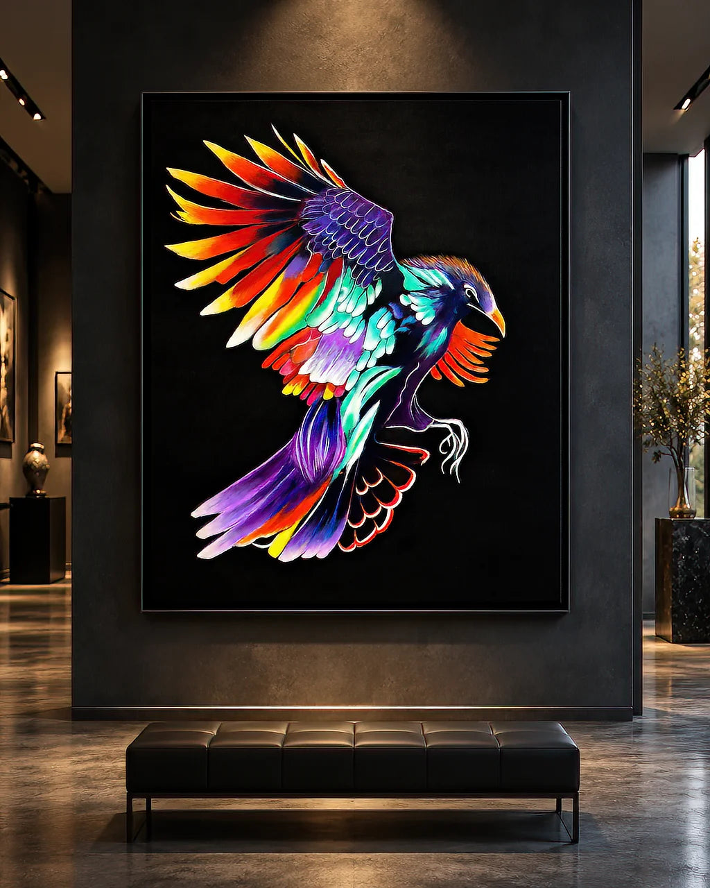 Rise Up BLACK Canvas Originals painting (72x54 inches) by Sonia Malboeuf, gallery exhibition.