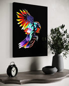 Rise Up BLACK Canvas Originals museum wrap art print (24x18 inches), showing black finished edge detail.