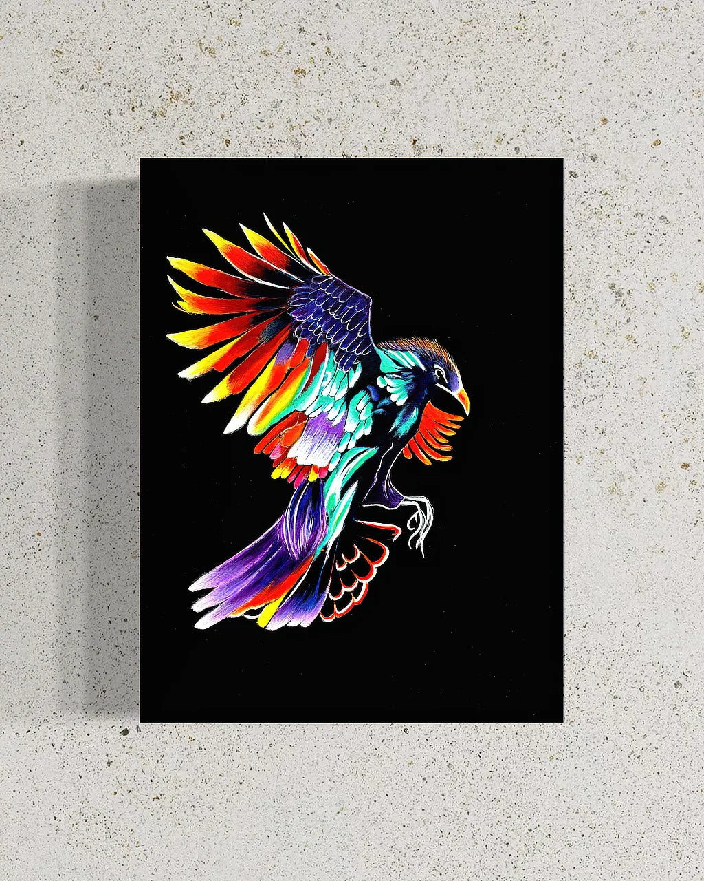 Rise Up BLACK Canvas Originals painting (24x18 inches) by Sonia Malboeuf, close studio view.