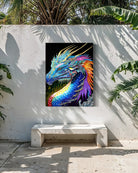 The Guardian Chromaluxe® HD Metal (48x36  inch) outdoor wall art, in modern exterior architectural patio space.