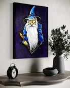 The Last Wizard BLACK Canvas Originals museum wrap art print (24x18 inches), showing black finished edge detail.