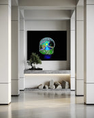 The Secret Crossing BLACK Canvas Originals art print (54x72 inches), landscape statement print in lobby.