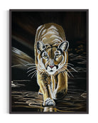 Mountain Lion-Kojo framed original  painting by Sonia Malboeuf