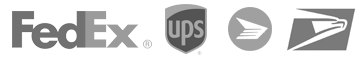 Our shipping partners, FedEx, UPS, Canada Post and USPS.