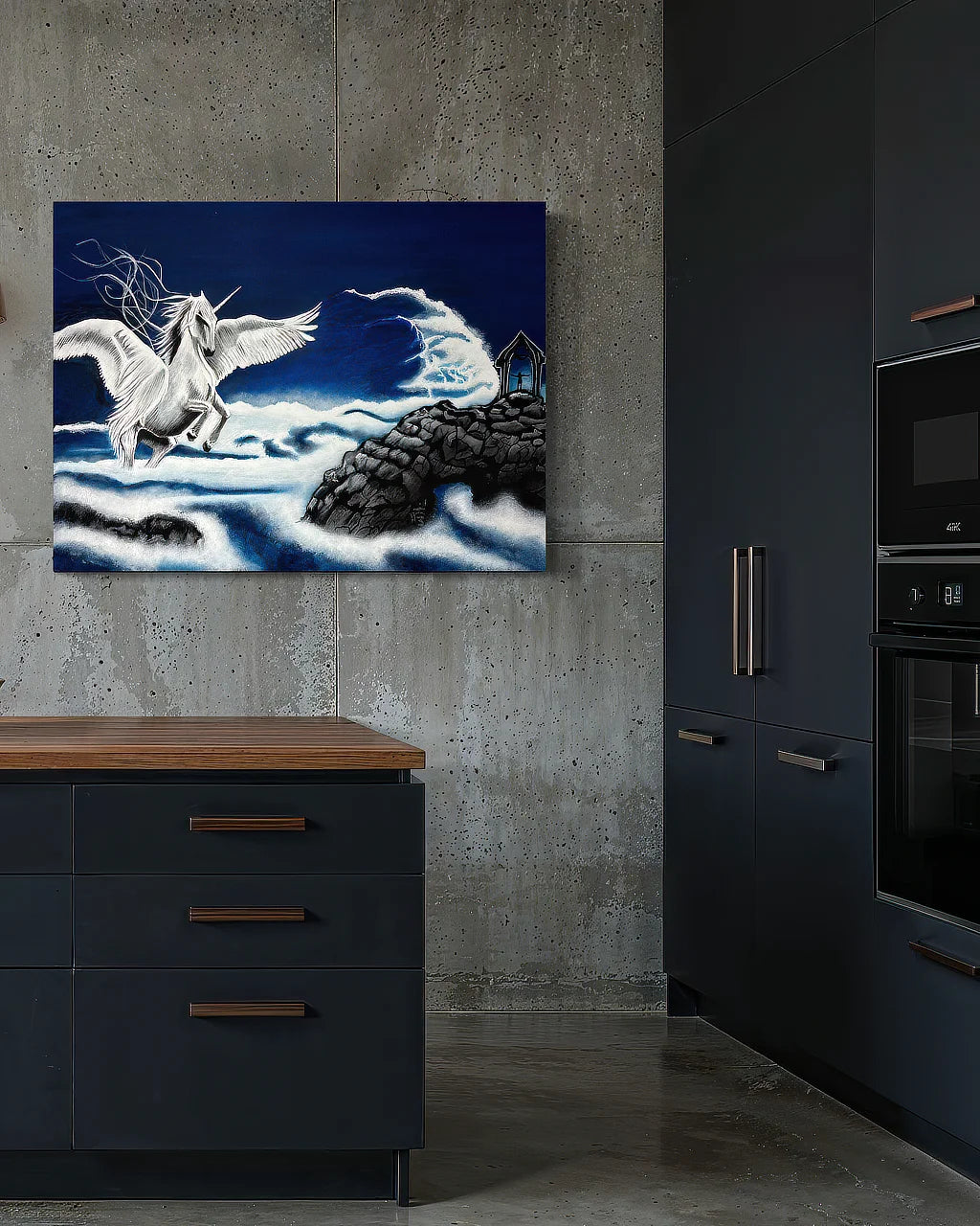 The Unknown isn't Empty Whispering Room Originals Chromaluxe® HD Metal (36x48  inch) indoor/outdoor wall art, in modern kitchen.